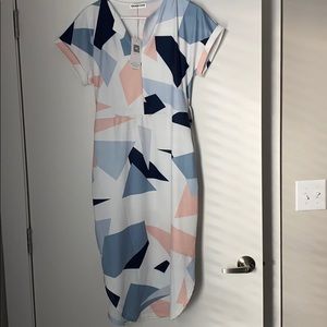 Ecowish Geometric Belted Dress